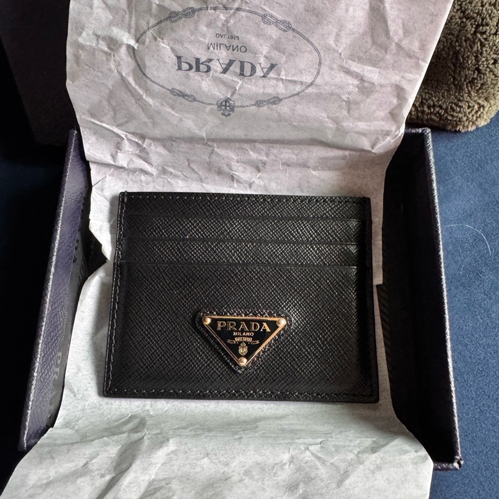 Prada Black Saffiano Leather Card Holder